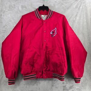 Vintage Hartwell Cardinals Jacket Mens XL Red Satin Bomber NFL Football Made USA